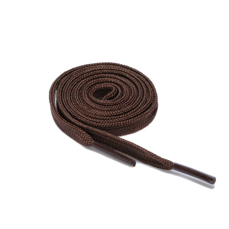 AOMIDI Flat Shoelaces Wide Shoes Lace 2 Pairs Wide Shoelaces Hollow Thick Flat Shoe Laces for Sneakers and Shoes (45" inches (114 cm), Brown) - Image 5
